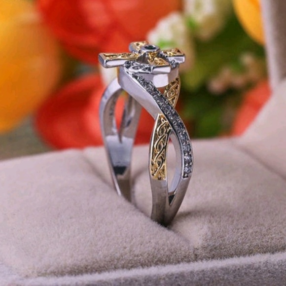 💗New beautiful sterling silver crossring size7 &9 - Picture 3 of 8